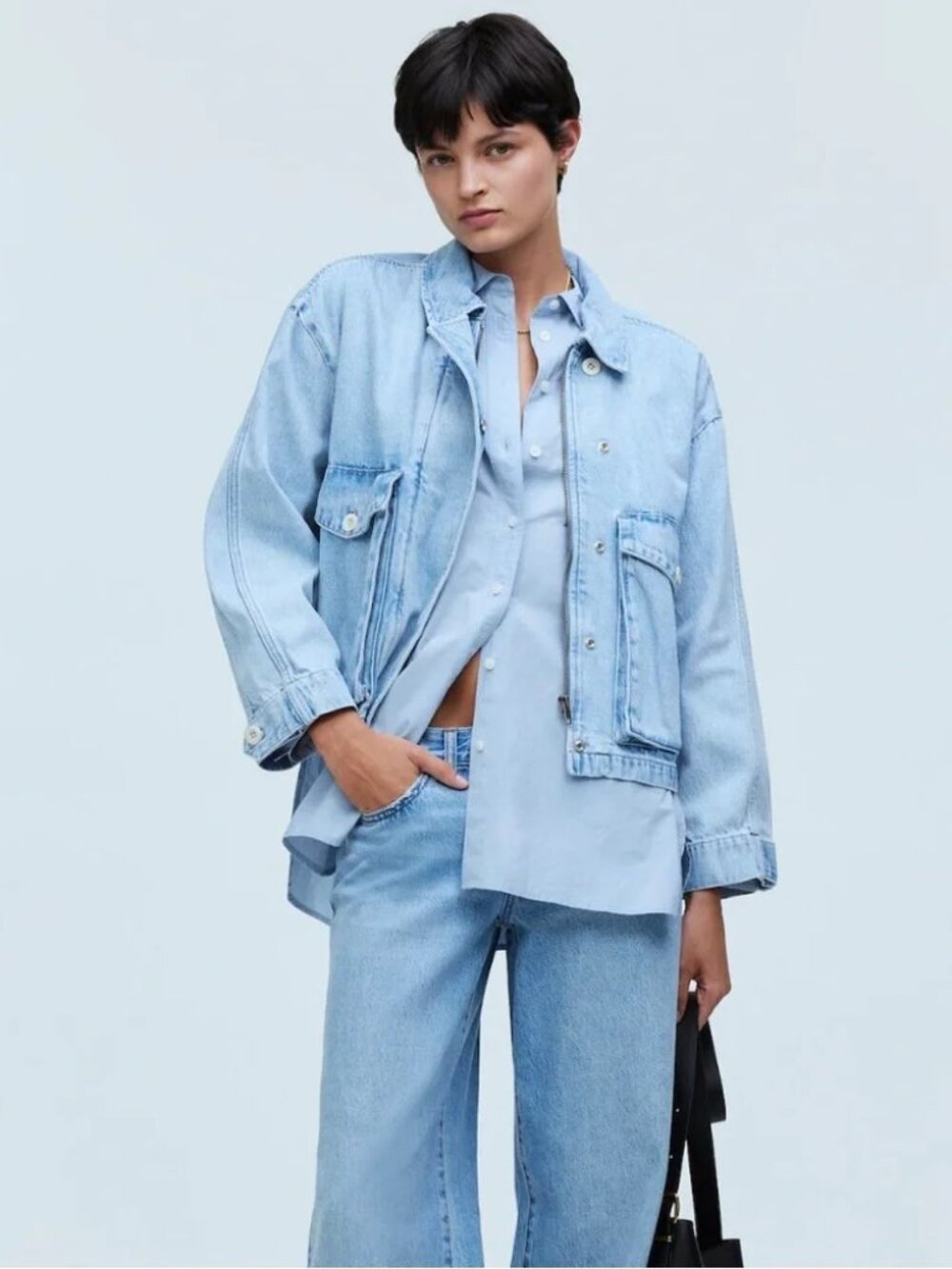 Madewell Kirkham Wash Cropped Cargo Jacket - Picture 2 of 16